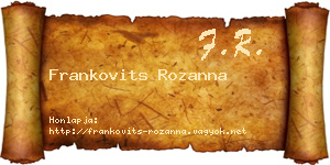Frankovits Rozanna névjegykártya